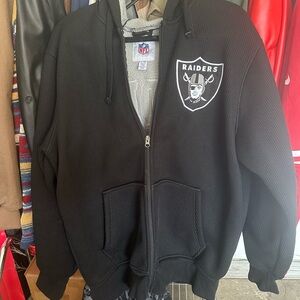 NFL BlackFull-Zip Hooded Sweatshirt with Sherpa Lining